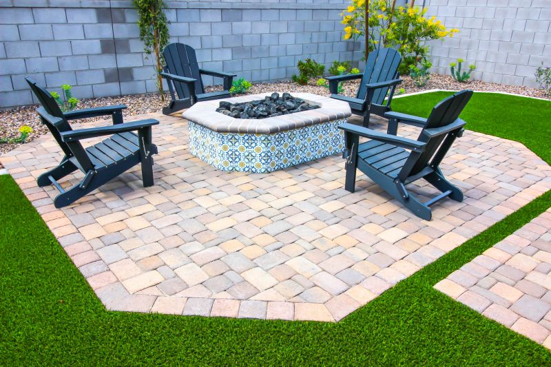Paver patio with fire pit