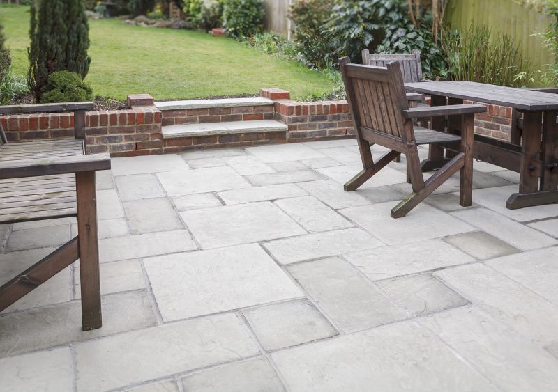 Paver patio with landscaping